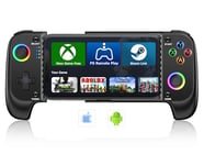 HASACOOL Mobile Gaming Controller for Android/iPhone,RGB Light Hall Effect Joystick Wireless Phone Controller-PS Remote Play/Xbox Cloud/Steam Link/GeForce Now/MFi Apple Arcade-Call of Duty,Roblox