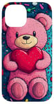 Coque pour iPhone 14 Ours en peluche coeur Saint-Valentin