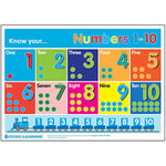 Signs 4 Learning know Your Numbers 1-10 A3 Poster, Premium, 297mm x 420mm