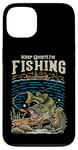 Coque pour iPhone 13 Keep Quiet I'm Fishing Skeleton Angler with Rod Bass Fish