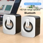 Haut-parleur d'ordinateur pour PC portable de bureau Caixa De Som Boîte de son portable Bluetooth Musique Fil sans fil USB Mini colonne acoustique, Bluetooth Blanc