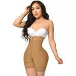 Fajas Colombianas Compression Shaper Öppen byst Magkontroll med dragkedja Kropp Skönhet Shapewear Waist trainer Post-kirurgisk användning Coffee S