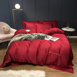 Duvet Covers Full Queen Size Comforter Set Duvet Cover Set King Size Cotton Duvet Cover Set Bedding Set 100% Egyptian Cotton Double 4 pcs White Green Red Navy Pink 1 Quilt Cover