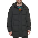 Calvin Klein Men's Puffer Jacket, Long Stretch Ebony, L