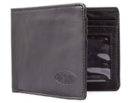 Big Skinny Men's Slimline Leather Bi-Fold Slim Wallet, Holds Up to 25 Cards, Black