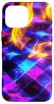 Coque pour iPhone 16 Pro Max Art abstrait psychédélique bleu électrique futuriste