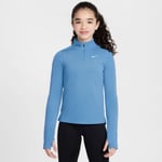 Nike Dri-FIT Långärmad Half Zip Top, Unisex, Storlek XS (122-128), Blå - Perfekt för löpning och träning - Handla nu på Loparshop.se!