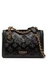 GUESS Women's Abey Convertible Crossbody Flap Evening Bag, Velvet, Black, One Size