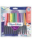 Paper Mate Flair Metallic Felt Tip Pens | Glittery Ink Shines on White Paper | Assorted Colours | Medium Point (0.7mm) | 12 Count