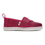 TOMS Tiny Alpargata Espadrille, Dark Pink Glitter