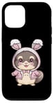 Coque pour iPhone 12/12 Pro Chinchila kawaii avec tenue de lapin