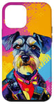 Coque pour iPhone 12 mini Pop-Art Schnauzer standard tendance et coloré