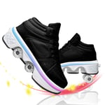 JYHGX Roller Skates for Women Adjustable 2 in 1 Roller Shoes Multi-purpose Quad Wheels Roller Skates with Led Lights in 7 Colors Usb Charging
