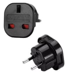 Adaptateur Secteur De Voyage Uk Vers Europe - Prise Anglaise Type G À Type E - Noir