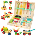 Withosent Caisse à Outils Enfant 34 Pièces Jouets en Bois Boite a Outil Enfan...