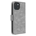 Case for iPhone 15 Plus Card-holder Cover Video Stand Feature Grey