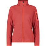 CMP Women's Knit-tech Jacket-3h14746 Fleece Jacket, Red Fluo-Poppy-Anthracite, 46