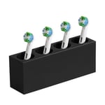 Luxspire 4 Slots Electric Toothbrush Head Holder,Toothbrush Holder Toothbrush Heads Holder Compatible with Oral B iO Philips Sonic Toothbrushes Hygiene Tongue Scraper Razor Holder, Matte Black