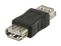 USB Female Cable Extender - Female USB 2.0 Coupler BLACK