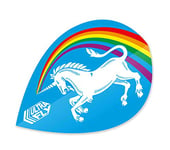 Unicorn Ultrafly.100 Xtra Bleu Arc-en-Ciel Ailettes de fléchettes Ultrafly Unisexe