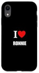 Coque pour iPhone XR Mignon I Love Heart Ronnie Parents Wife Husband Valentine