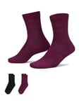 Women's Nike Air Sheer Ankle Socks 2 Pack UK 8 - 11 EUR 42 - 46 Black Purple