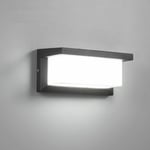 Modern Utomhusvägglampa LED 18W Vattentät IP65 Antracit Aluminium Belysning Dekorationsljus För Pathway Uteplats Villa Korridor Kall Vit