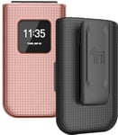 Grid Texture Hard Case Cover and Belt Clip Holster for Nokia 2720 V Flip Phone