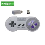 Violet Manettes De Jeu Sans Fil 2020 Ghz Pour La Console Snes Super Nintendo Classic Mini, Contrôleur De Joystick, Accessoires À Distance, 2.4