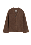 Fure Fluffy Cardigan - Dark Brown