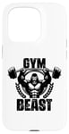 Coque pour iPhone 15 Pro Gym Beast Gorilla Haltérophilie Citation Gym Fitness