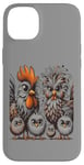 Coque pour iPhone 14 Plus Art de poulet amusant coloré d'Eagerlys, Crazy Chicken Family