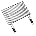 Cook'in garden - Grille Double en Acier Chromé - Idéale pour Barbecue - Manches Soft Touch - Résistante aux Flammes et aux Hautes Températures - 60 x 40 cm, Neutre