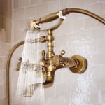 TEMPSA Retro Robinet Mitigeur Pommeau de douche Douchette main en laiton Mur Baignoire Salle Bain Hôtel