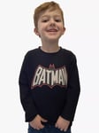 Fabric Flavours Kids' Batman Long Sleeve Cotton Blend T-Shirt, Black