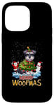 Coque pour iPhone 14 Pro Max Schnauzer miniature Merry Christmas Tree Lights Dog X-Mas