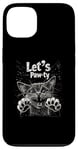 iPhone 13 Let’s Paw-ty Cat Graphic Fun Party Cat Design for Pet Lovers Case