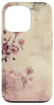 Coque pour iPhone 13 Pro Rose grunge douce subtile florale vintage