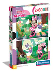 Clementoni Jigsaw Puzzle Disney Minnie 2 Puzzle With 60 Pieces - Supercolor Puzzle For Children 4-6 Years, Cartoon, Disney, Gift For Girls, Puzzle For Kids, Made In Italy, 24815