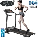 BLUETOOTH USB EVOLVE TREADMILL Electric Motorised Folding Running Machine