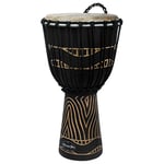 World Rhythm - Djembe Tambour - Bois d'acajou 11 Pouces - Noir tourbillonnant - MDJ032