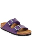 Birkenstock Arizona Birko-Flor Embossed Sandals - Shiny Lizard - Purple, Purple, Size 7, Women