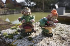 97179  FIGURINE 2 TROLL TREFLE CHAMPIGNON LUTIN PIXIE  ELFE FARFADET LOTO CHANCE