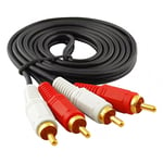 100PCS 5ft Audio 2RCA Male to 2RCA Male Cable 2 RCA Stereo Red White Aux Wire