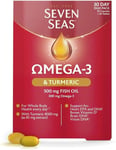 Seven Seas Omega-3 Fish Oil Turmeric, 300 mg Pack: 30 Capsules + 30 Tablets