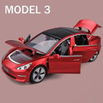 1:32 Tesla Model 3 Legering Bilmodell Diecast Leksaksbil med Ljus- och Ljudeffekter, Barnleksak Pojkpresent Model 3 Red