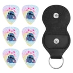 Médiators et support de médiators de guitare, kit d'accessoires de guitare, médiators avec porte-clés en cuir pour guitare électrique, basse, ukulélé