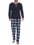 Ekouaer Ensemble Pyjama pour Homme Pyjama en Coton Robe de Chambre vêtements de Nuit à Manches Longues