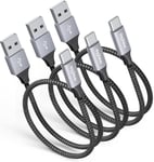 [50CM/0.5M,Lot de 3] Cable USB C Court,3A Câble USB C Charge Rapide Nylon Chargeur USB A à C pour Samsung Galaxy A13 S23 S22 S20 S10 S9 A12 A14 A53 A40 A32,Xiaomi-Redmi,Huawei,Sonyxperia