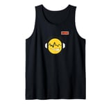 radio wave eyes headphones face emoticon emoji Tank Top